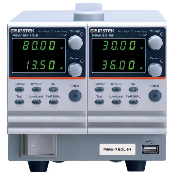 Instek PSW-720H66 DC Power Supply, Dual Channel, Prog. Switching, 250/250V, 720W, PSW-Multi Series