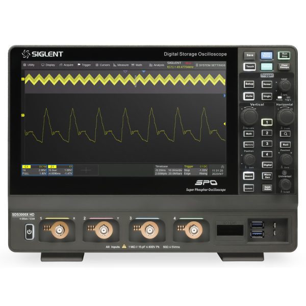 Siglent SDS3104X HD MSO: 4-Channel, 1 GHz, 4 GS/s, 400 Mpts, 12-bit Oscilloscope